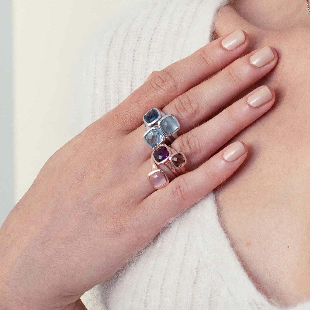 Unoaerre Anello donna Unoaerre in argento e cristallo blu | UNOAERRE Gioielli Sottocosto