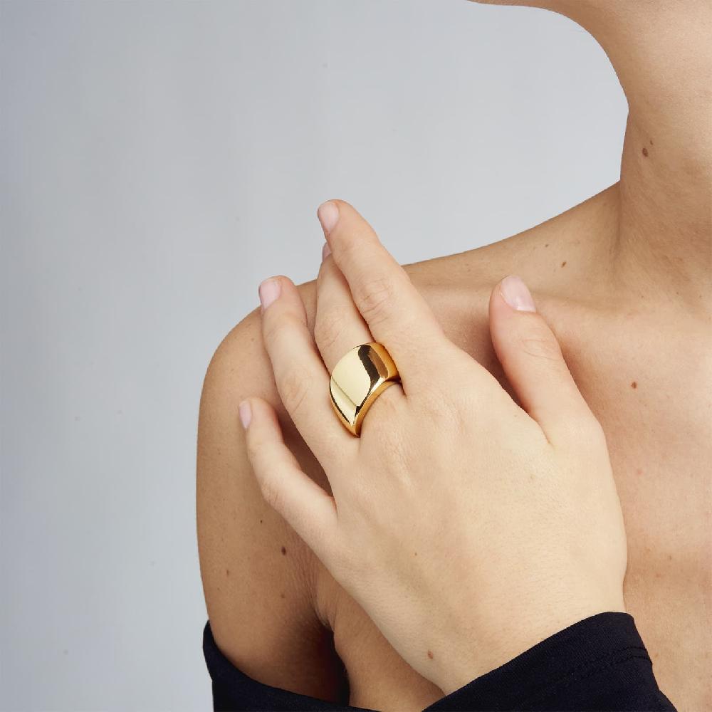 Unoaerre Anello in bronzo dorato a fascia | UNOAERRE Gioielli Acquista Ora