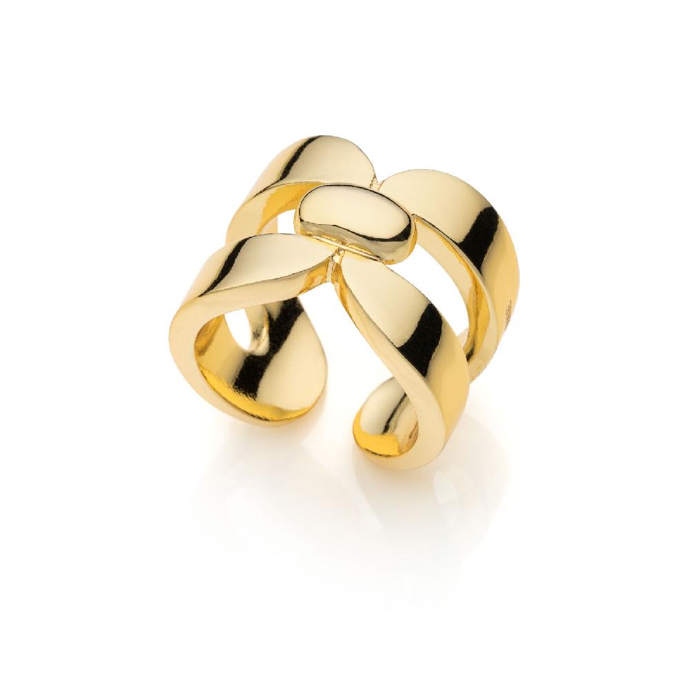 Unoaerre Anello in bronzo dorato Square | UNOAERRE Gioielli