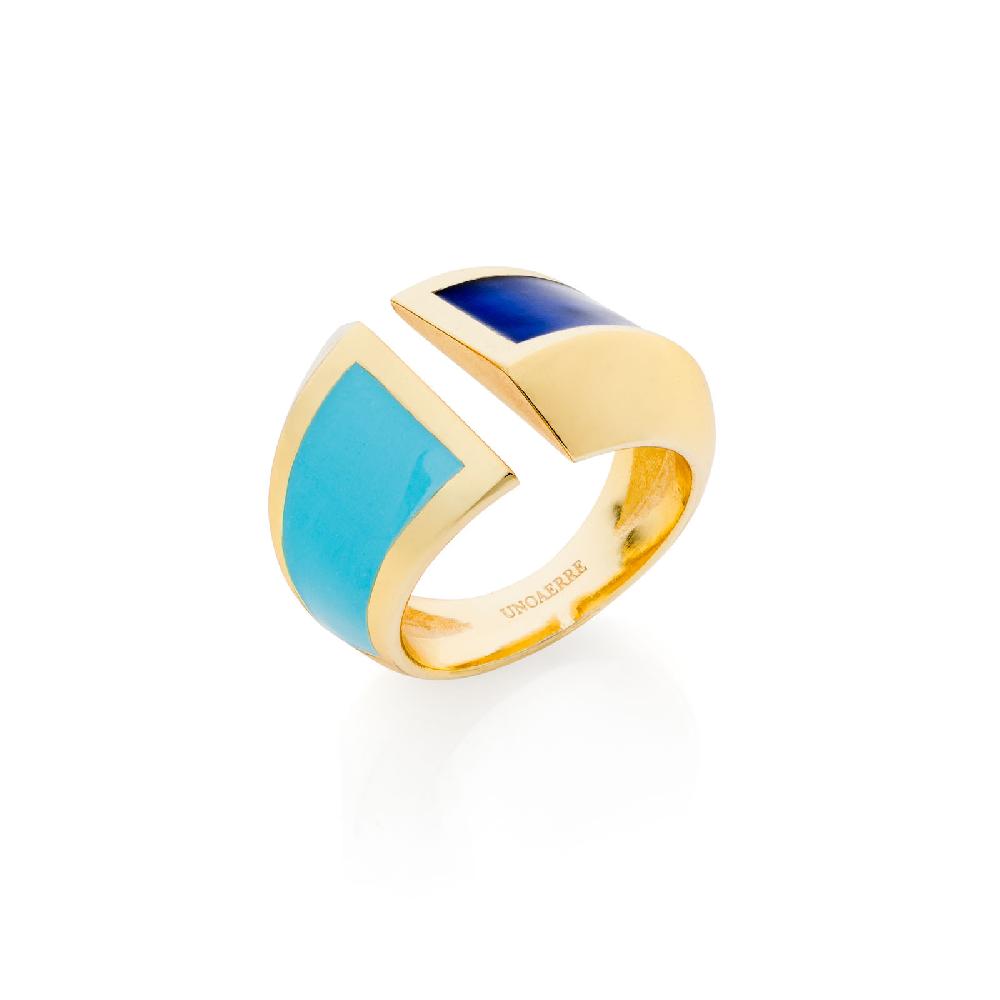 Unoaerre Anello a fascia smalto azzurro | UNOAERRE Gioielli Vendite Flash