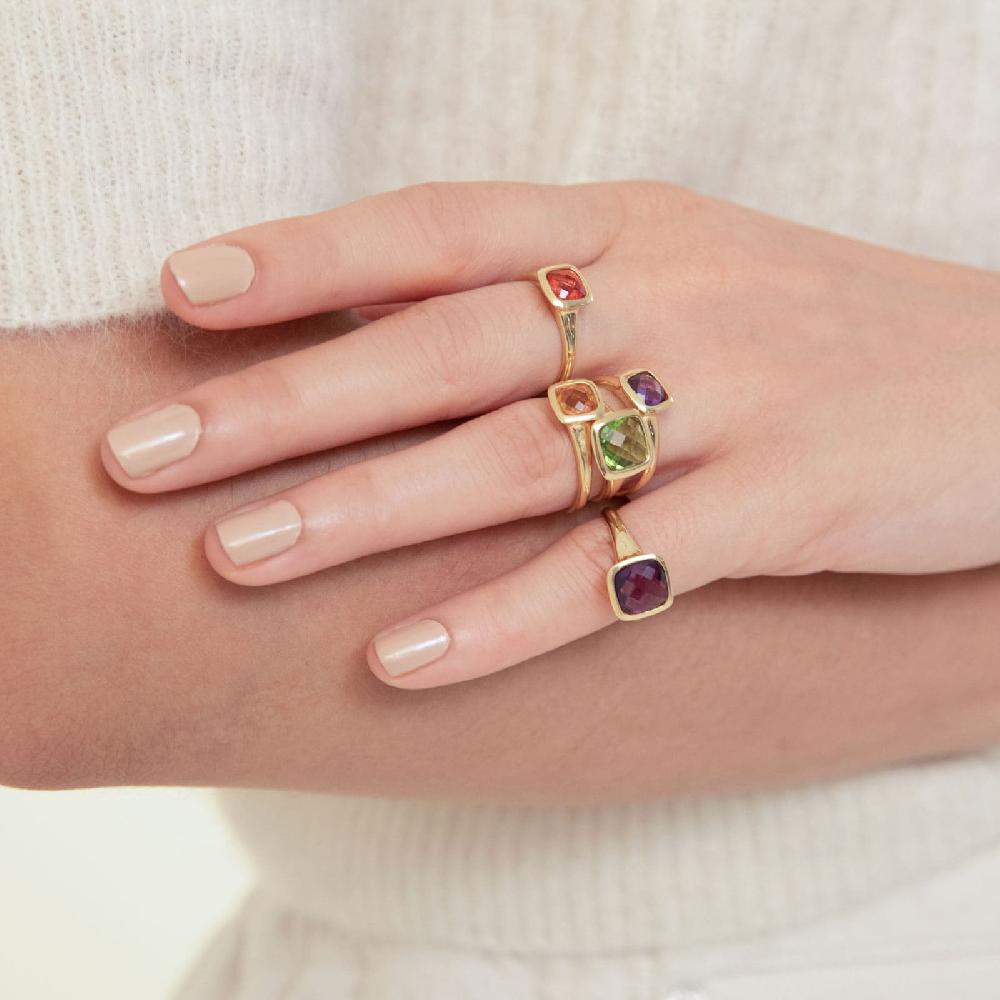 Unoaerre Anello donna argento e cristallo citrino | UNOAERRE Gioielli 2025