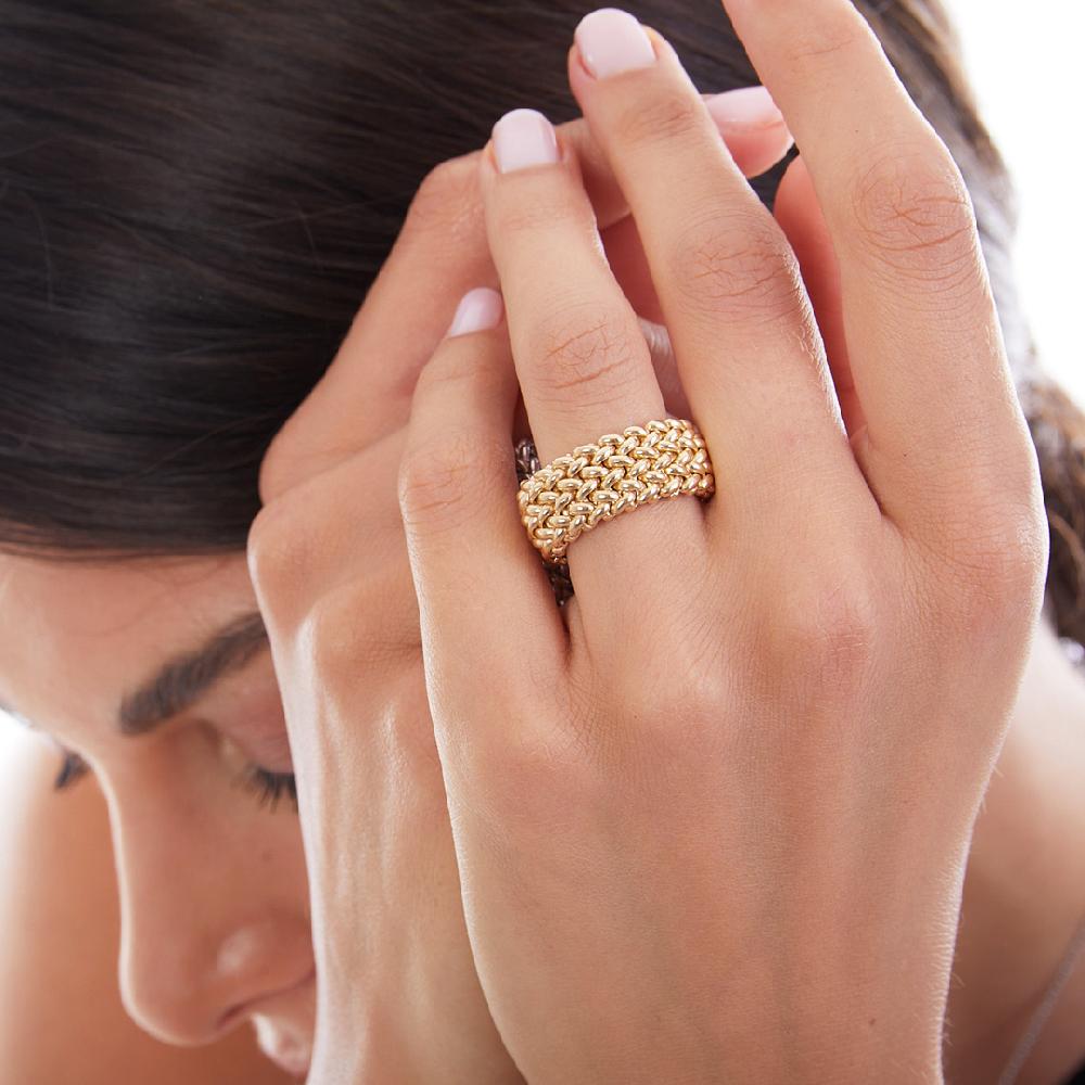 Unoaerre Anello in argento dorato a fascia | UNOAERRE Gioielli In Linea