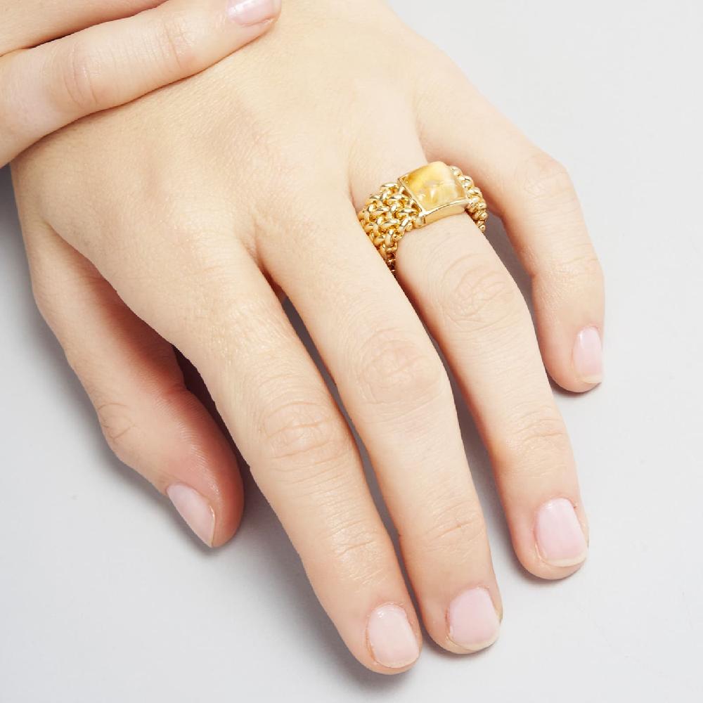 Unoaerre Anello in argento con Quarzo naturale giallo Chicco | UNOAERRE Gioielli Promozione