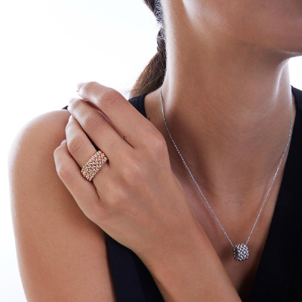 Unoaerre Anello in argento e oro rosa | UNOAERRE Gioielli Soddisfazione Garantita
