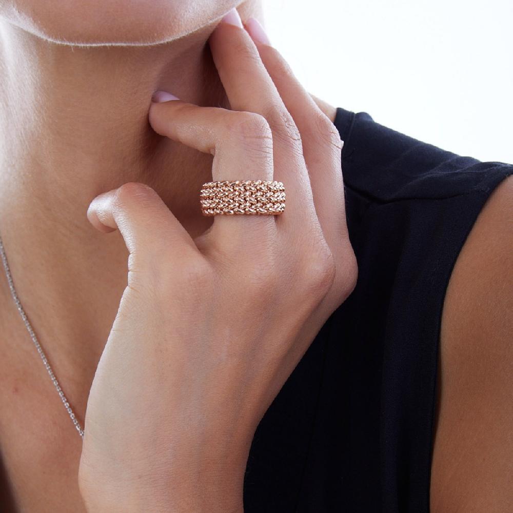 Unoaerre Anello in argento e oro rosa | UNOAERRE Gioielli Soddisfazione Garantita