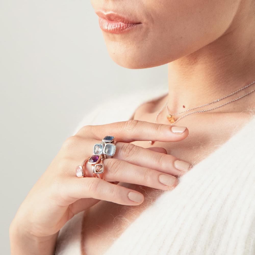 Unoaerre Anello donna Unoaerre in argento e cristallo Acquamarina | UNOAERRE Gioielli Outlet