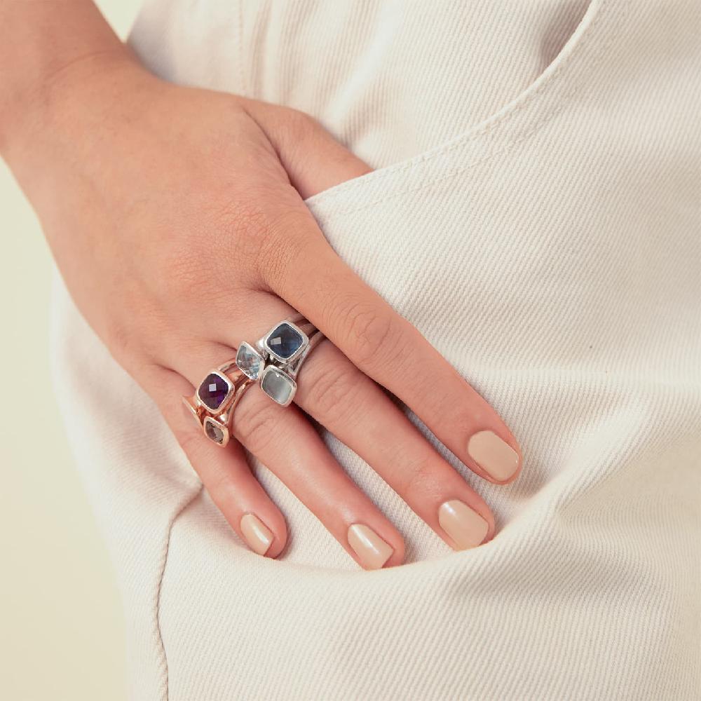 Unoaerre Anello donna Unoaerre in argento e cristallo Acquamarina | UNOAERRE Gioielli Outlet