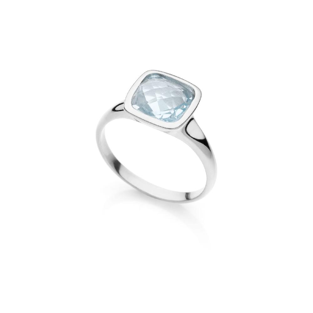 Unoaerre Anello donna Unoaerre in argento e cristallo azzurro | UNOAERRE Gioielli