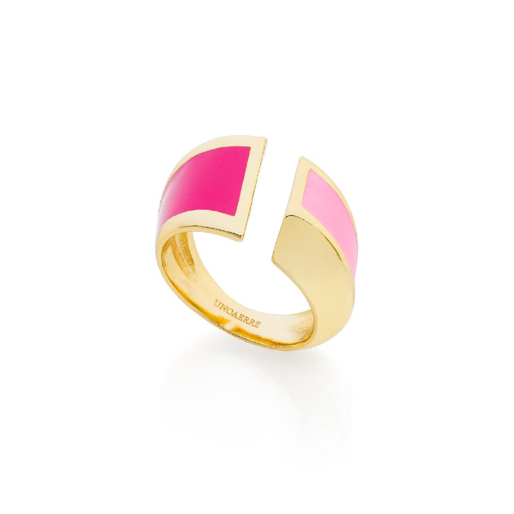 Unoaerre Anello a fascia smalto rosa | UNOAERRE Gioielli