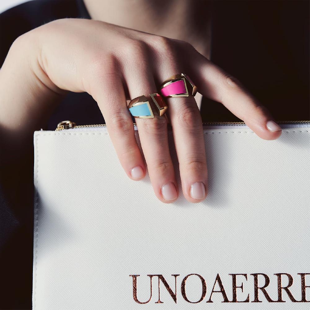 Unoaerre Anello a fascia smalto rosa | UNOAERRE Gioielli In Linea