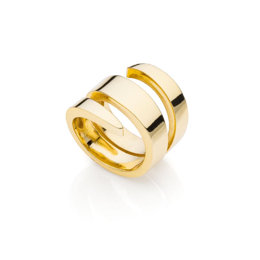 Unoaerre Anello dorato a spirale | UNOAERRE Gioielli