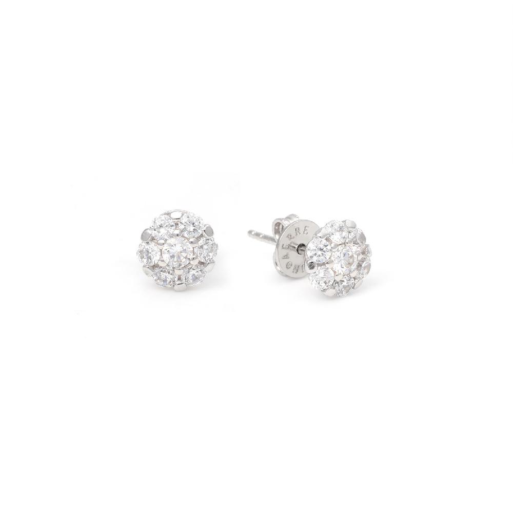 Unoaerre Orecchini in argento con fiori pavé | UNOAERRE Gioielli