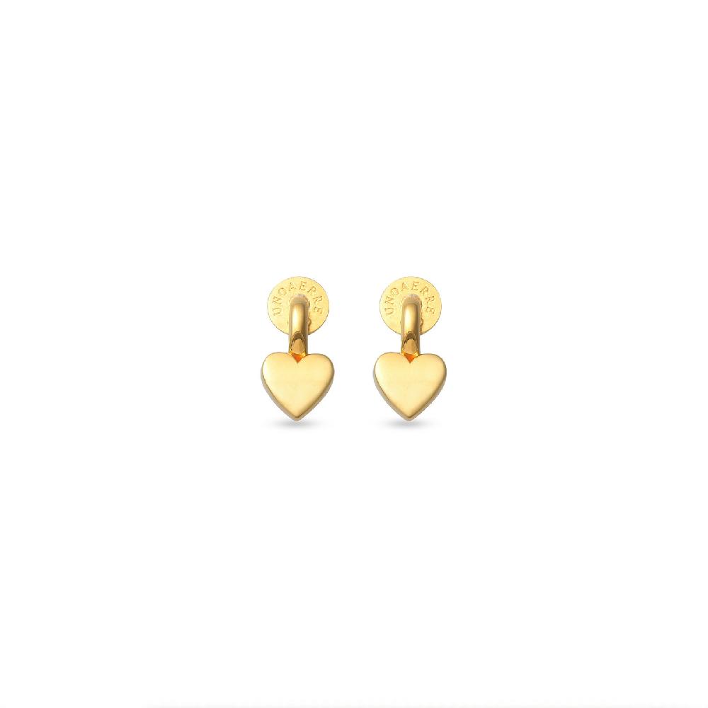 Unoaerre Orecchini in argento dorato con cuori | UNOAERRE Gioielli