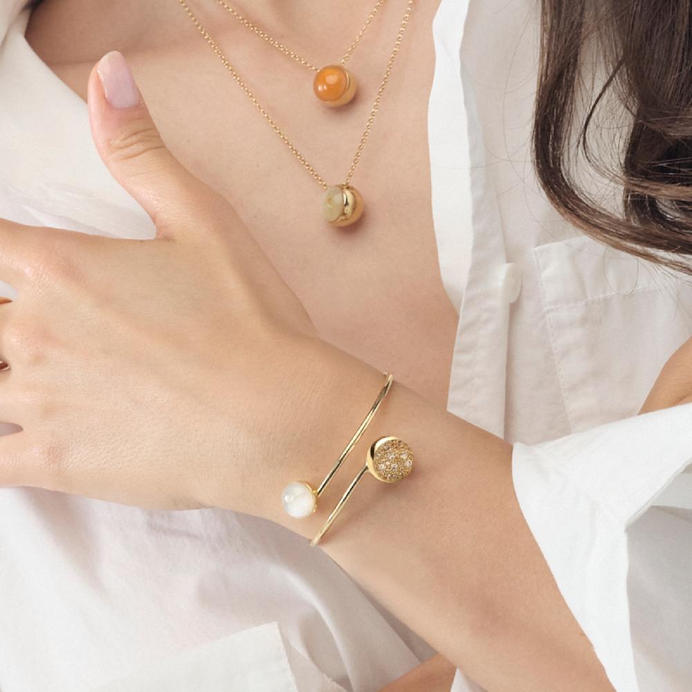 Unoaerre Collana in argento dorato e corniola | UNOAERRE Gioielli Saldi