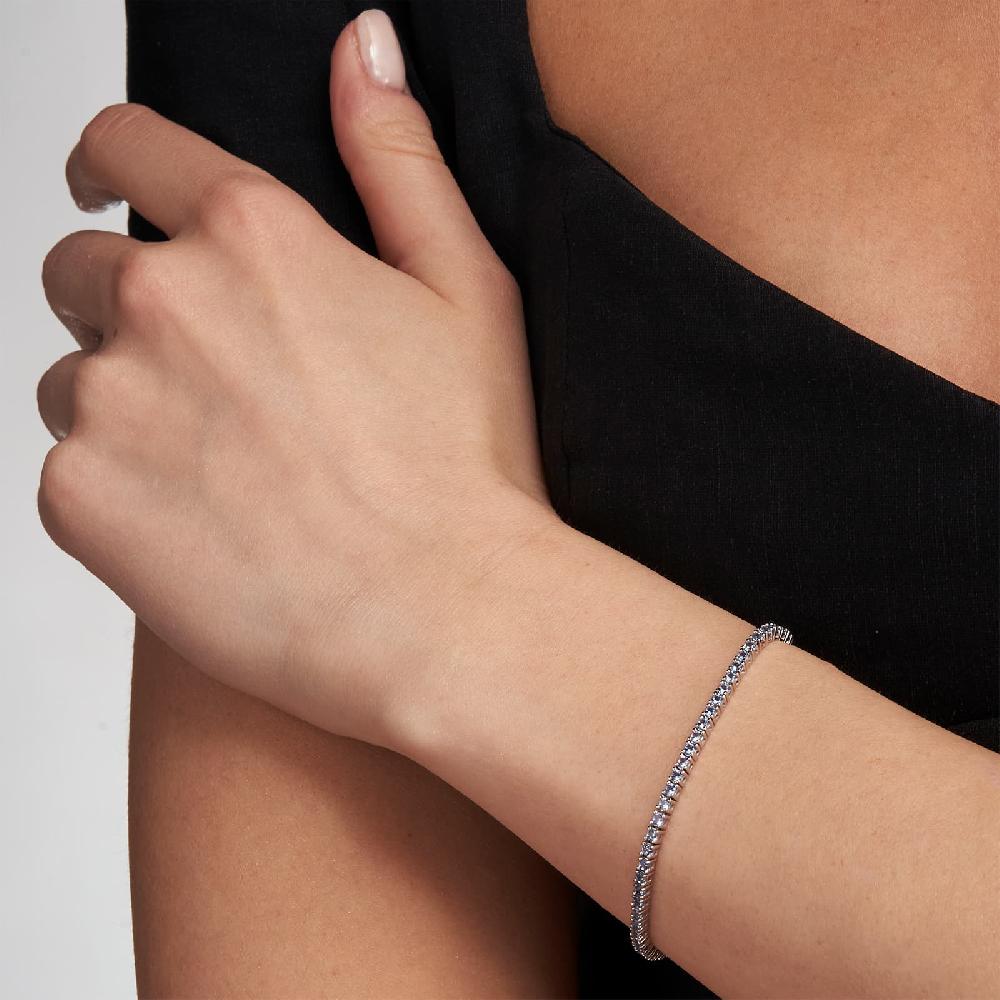 Unoaerre Bracciale tennis in argento con zirconi azzurri | UNOAERRE Gioielli Shopping Online