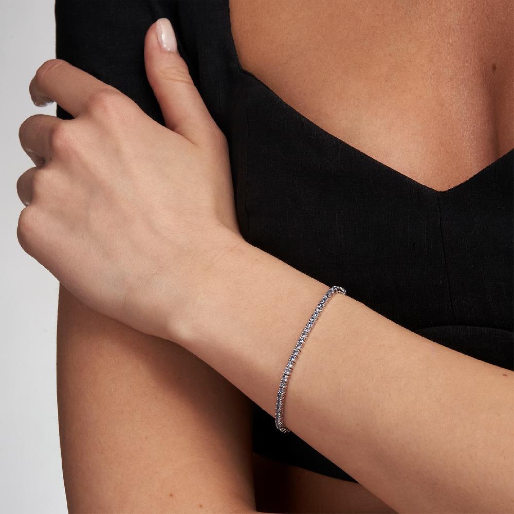 Unoaerre Bracciale tennis in argento con zirconi azzurri | UNOAERRE Gioielli Shopping Online