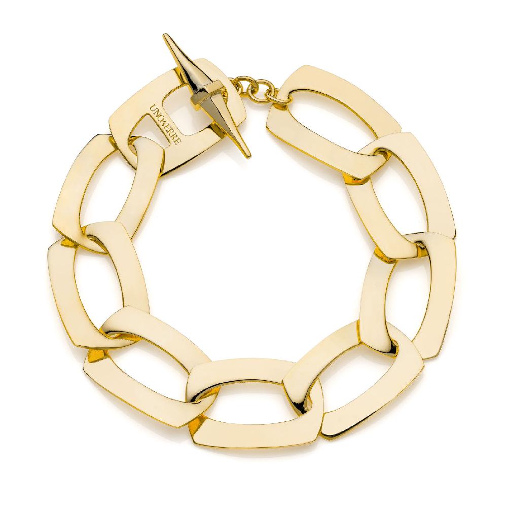Unoaerre Bracciale catena dorata piatta | UNOAERRE Gioielli
