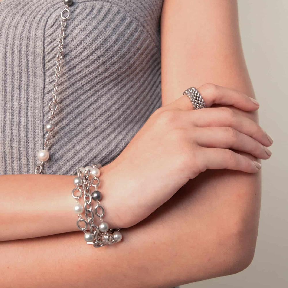 Unoaerre Unoaerre Bracciale in argento con perle bianche | UNOAERRE Gioielli Qualità