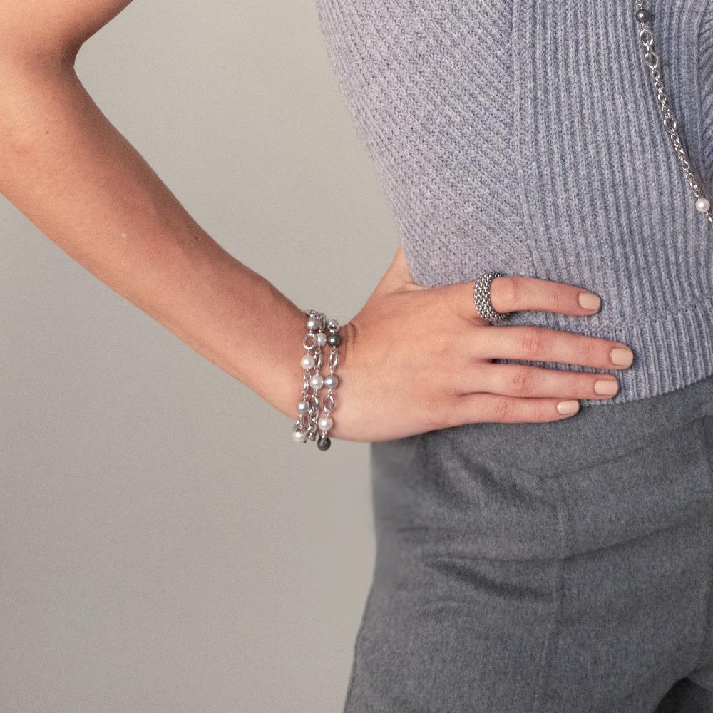 Unoaerre Unoaerre Bracciale in argento con perle bianche | UNOAERRE Gioielli Qualità