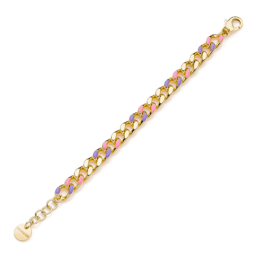 Unoaerre Bracciale groumette smalto rosa e lilla | UNOAERRE Gioielli Soddisfazione Garantita