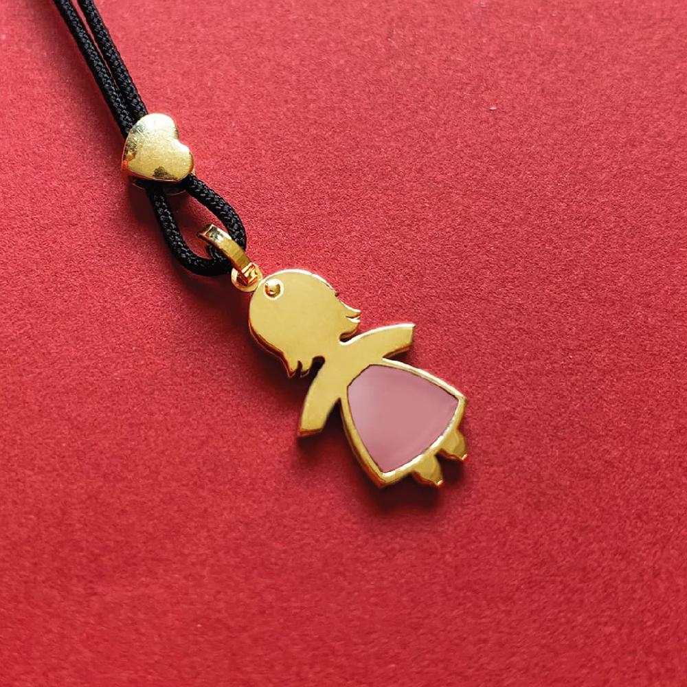 Unoaerre Collana con pendente in oro e smalto rosa bimba | UNOAERRE Gioielli Grande vendita