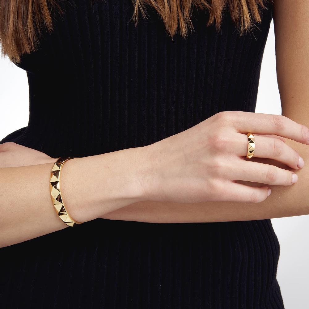 Unoaerre Bracciale rigido in bronzo dorato piramidi | UNOAERRE Gioielli Shopping online