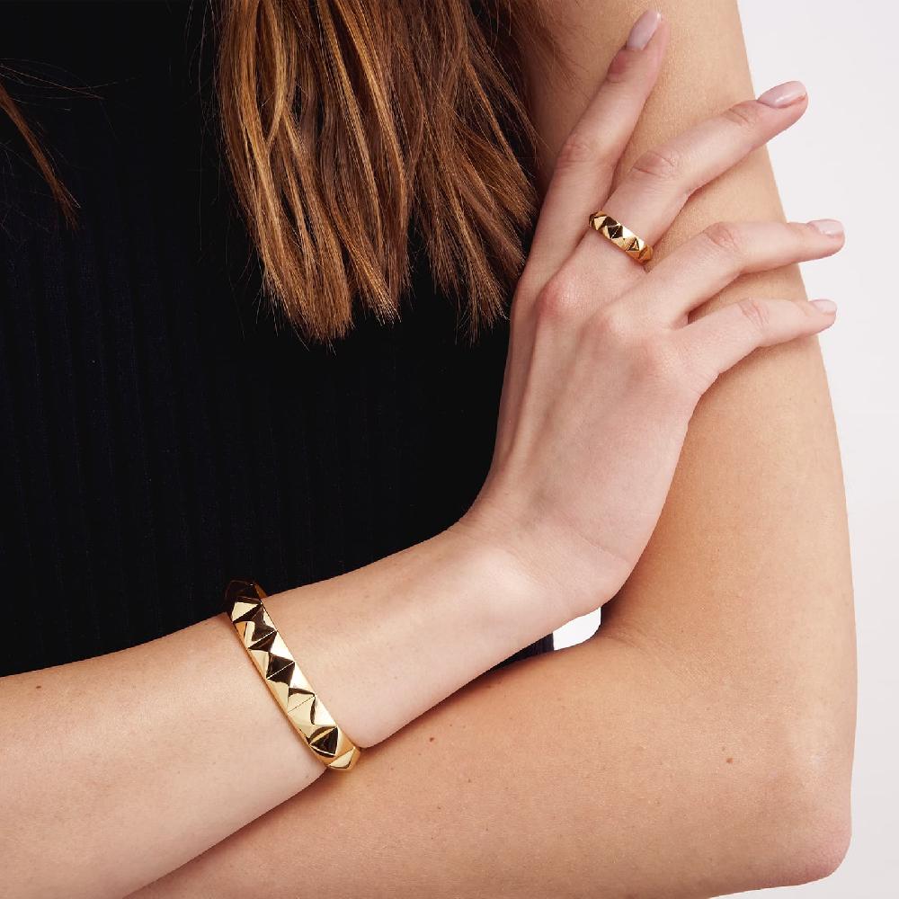 Unoaerre Bracciale rigido in bronzo dorato piramidi | UNOAERRE Gioielli Shopping online