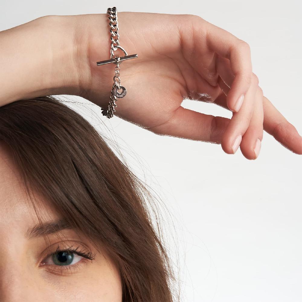 Unoaerre Bracciale in argento rodiato con cuori e cubic zirconia | UNOAERRE Gioielli Super Saving Price