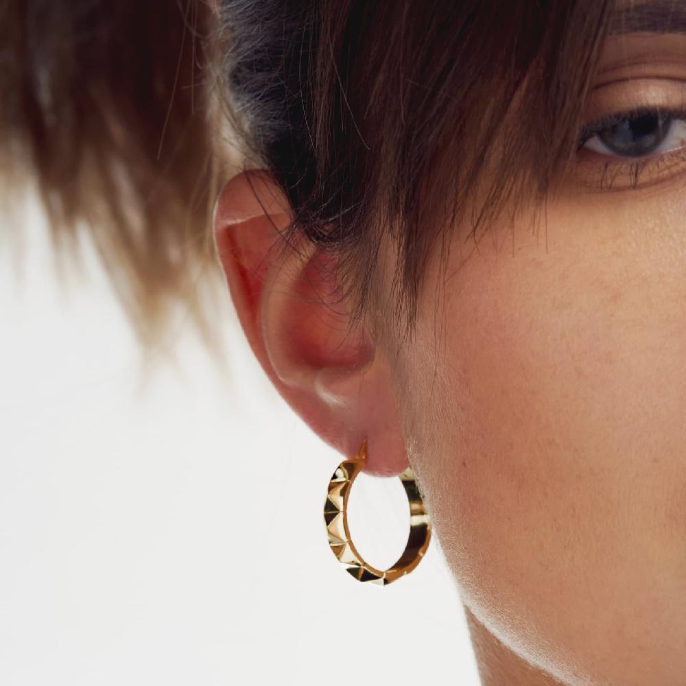 Unoaerre Orecchini a cerchio in bronzo dorato | UNOAERRE Gioielli Offerta