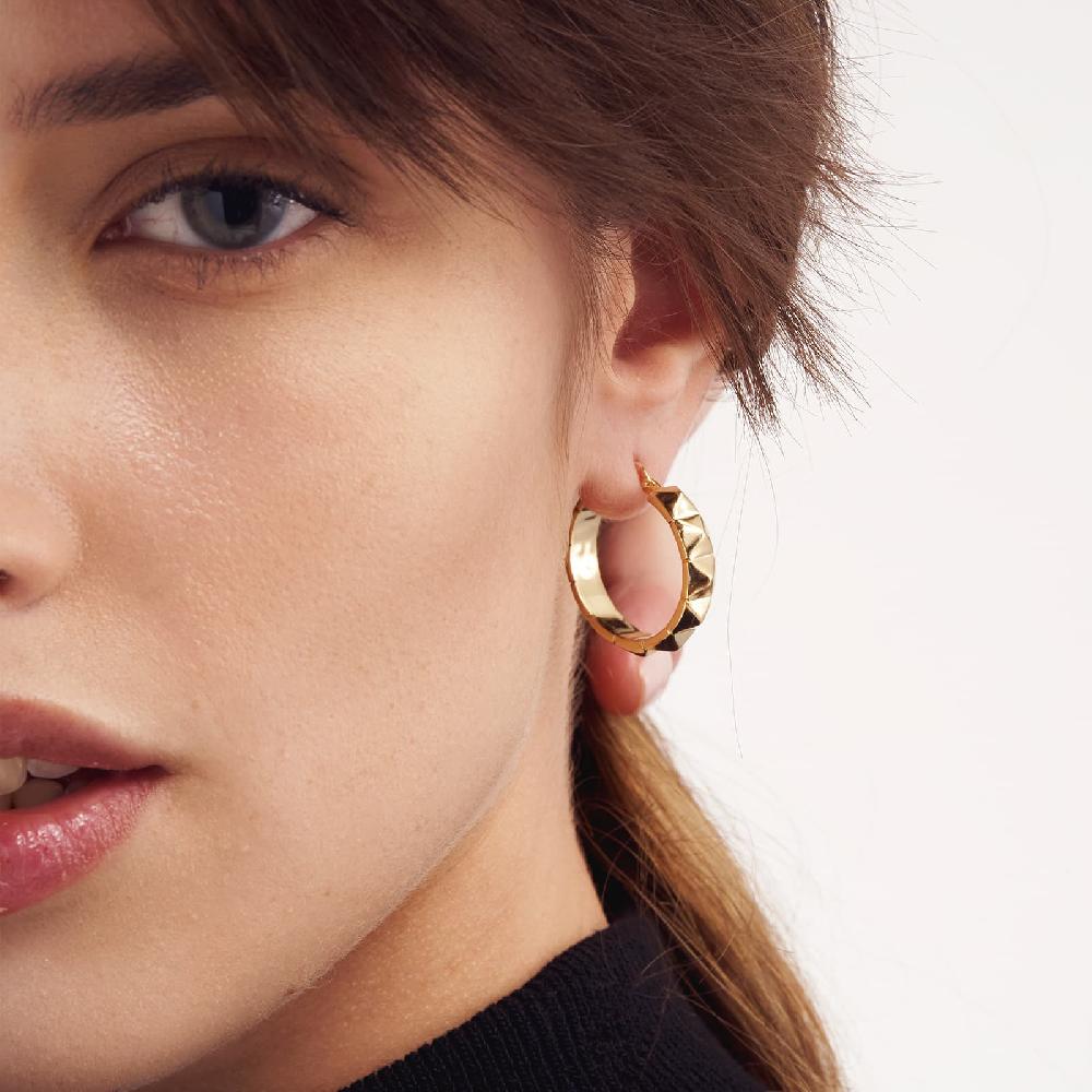Unoaerre Orecchini a cerchio in bronzo dorato | UNOAERRE Gioielli Offerta