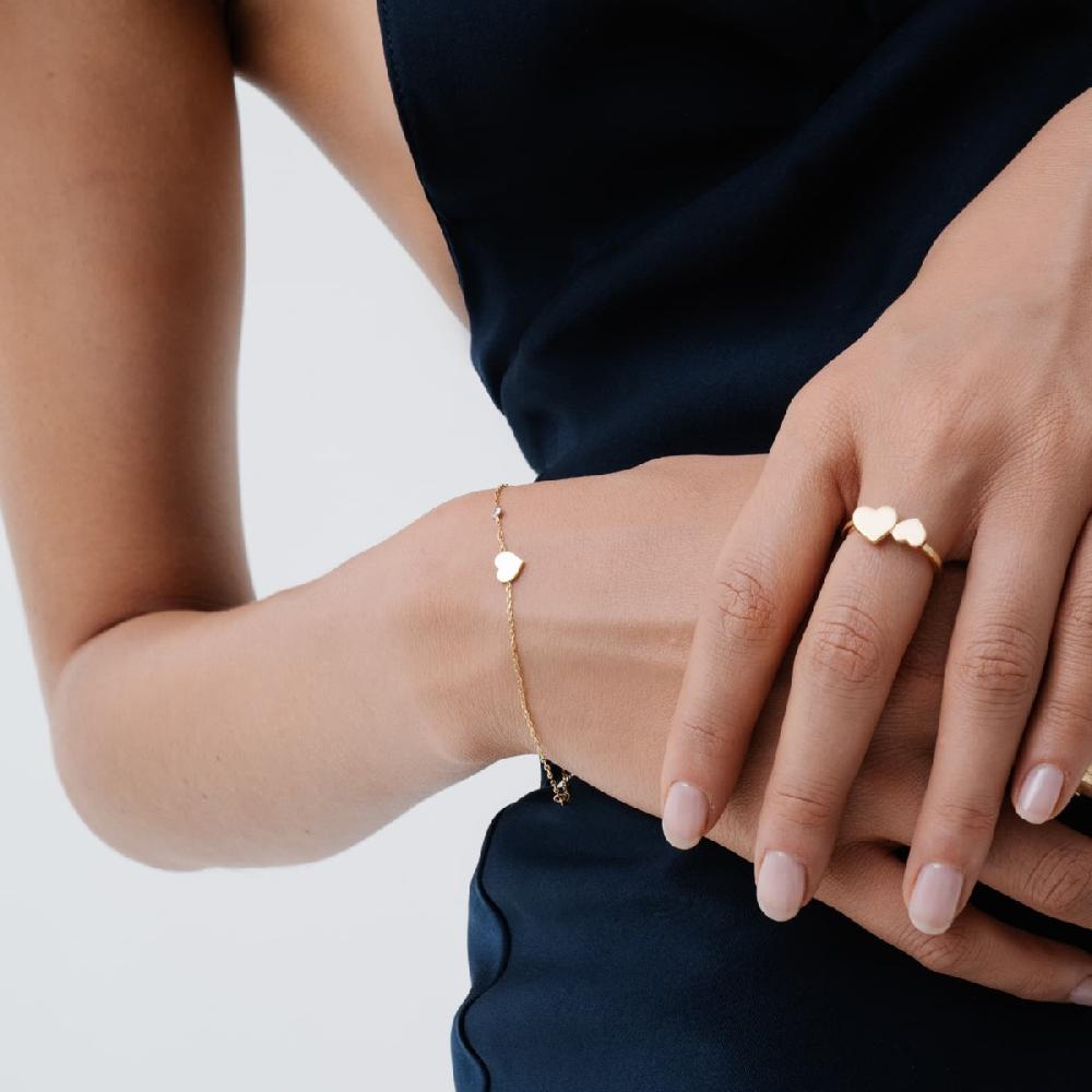 Unoaerre Anello in oro con cuore grande e piccolo | UNOAERRE Gioielli Spedizione gratuita