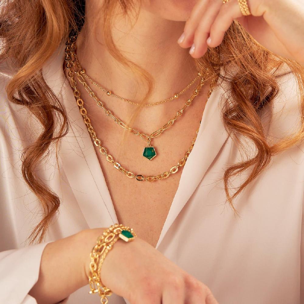 Unoaerre Collana donna dorata con pietra | UNOAERRE Gioielli Sconti VIP