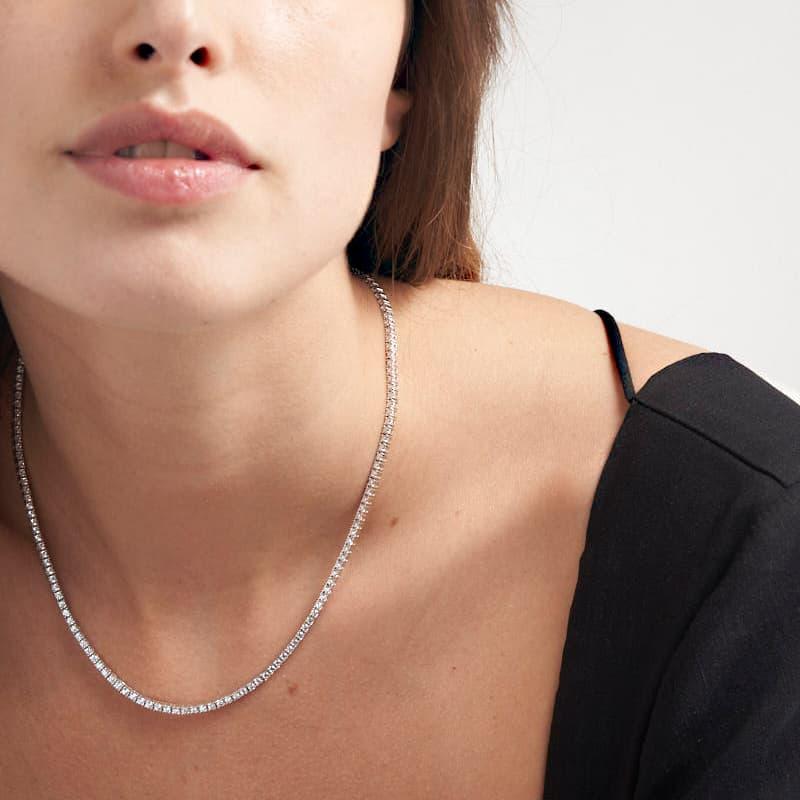 Unoaerre Collana tennis in argento rodiato con cubic zirconia | UNOAERRE Gioielli Ultimi tre giorni
