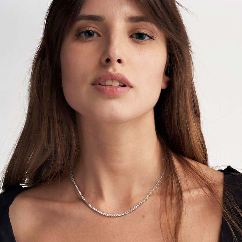 Unoaerre Collana tennis in argento rodiato con cubic zirconia | UNOAERRE Gioielli Ultimi tre giorni