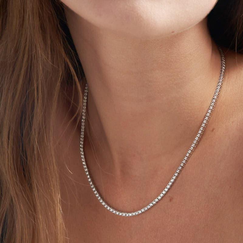 Unoaerre Collana tennis in argento rodiato con cubic zirconia | UNOAERRE Gioielli Ultimi tre giorni