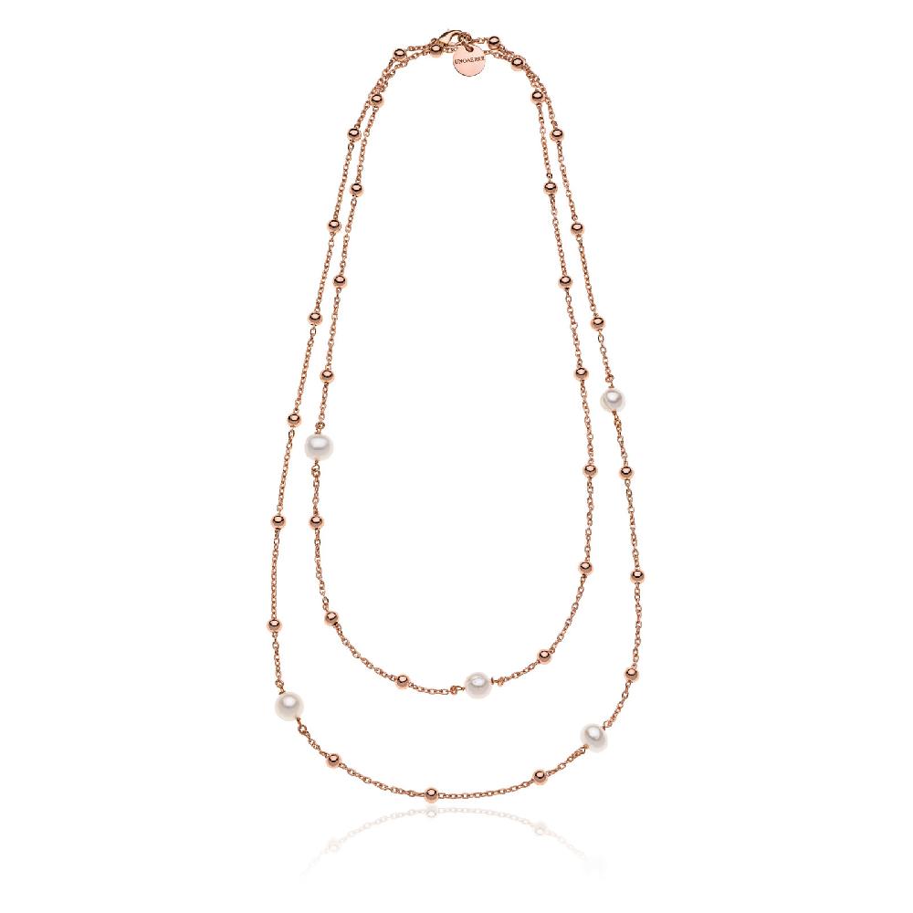 Unoaerre Collana in bronzo dorato rosa con perle | UNOAERRE Gioielli ACQUISTA ORA