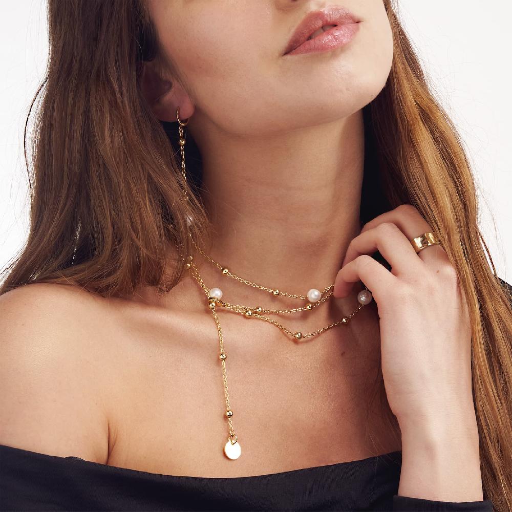 Unoaerre Collana in bronzo dorato con perle | UNOAERRE Gioielli Ultimo giorno