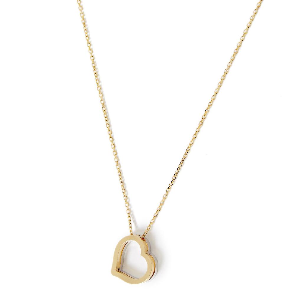Unoaerre Collana in oro con pendente cuore bicolore | UNOAERRE Gioielli Offerta speciale della fabbrica