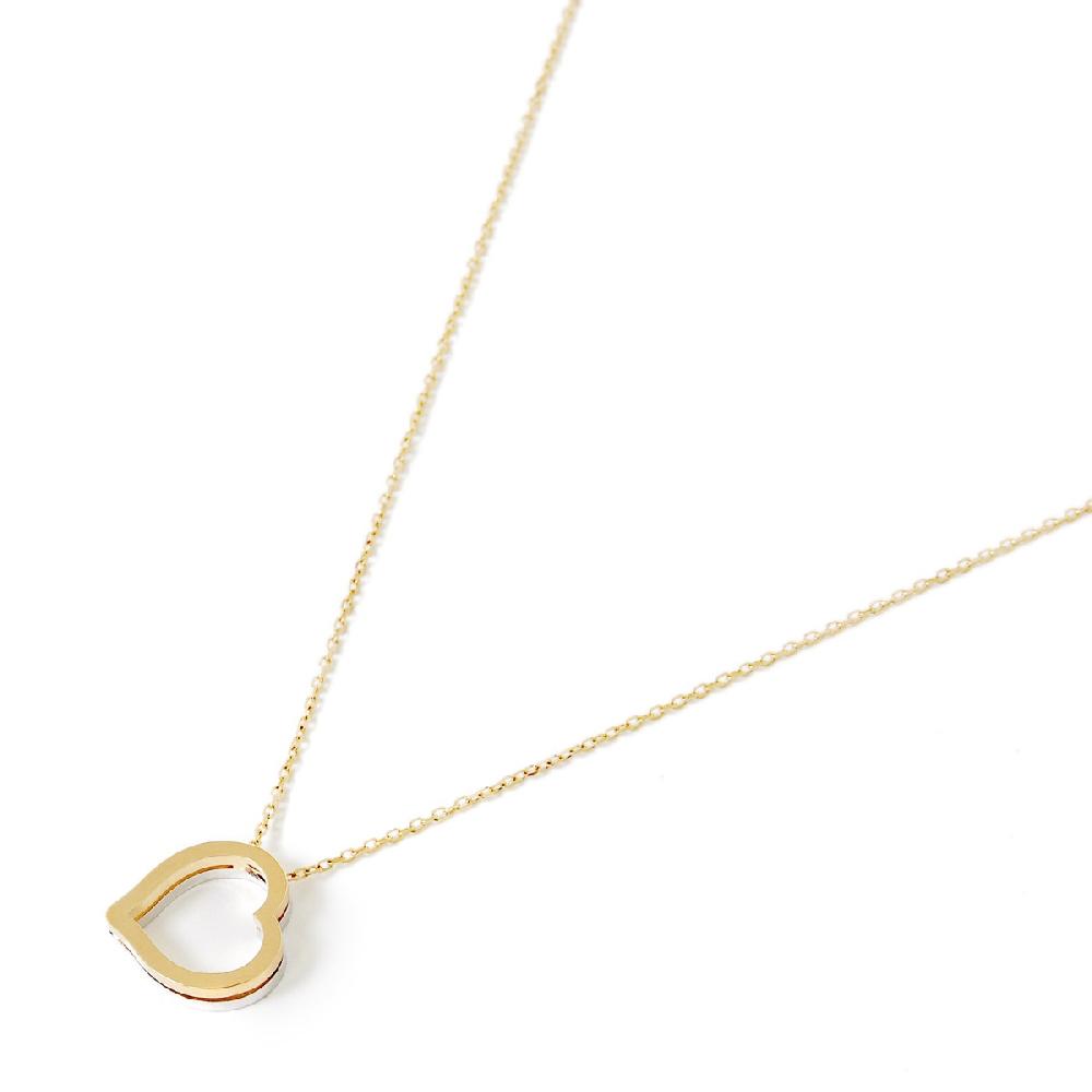 Unoaerre Collana in oro con pendente cuore bicolore | UNOAERRE Gioielli Offerta speciale della fabbrica