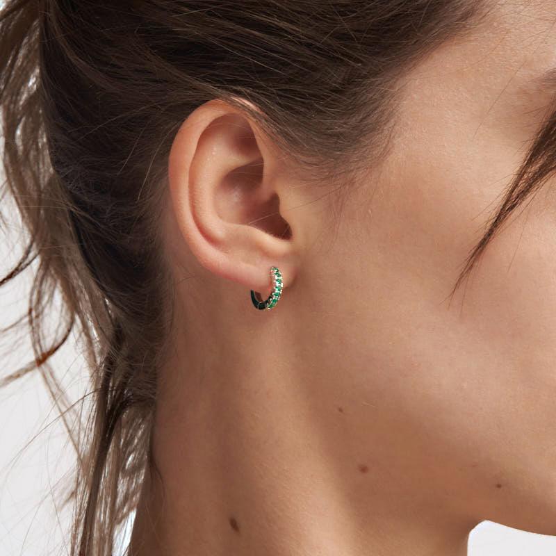 Unoaerre Orecchini in argento con zirconia cubica verde | UNOAERRE Gioielli Black Friday Prezzi