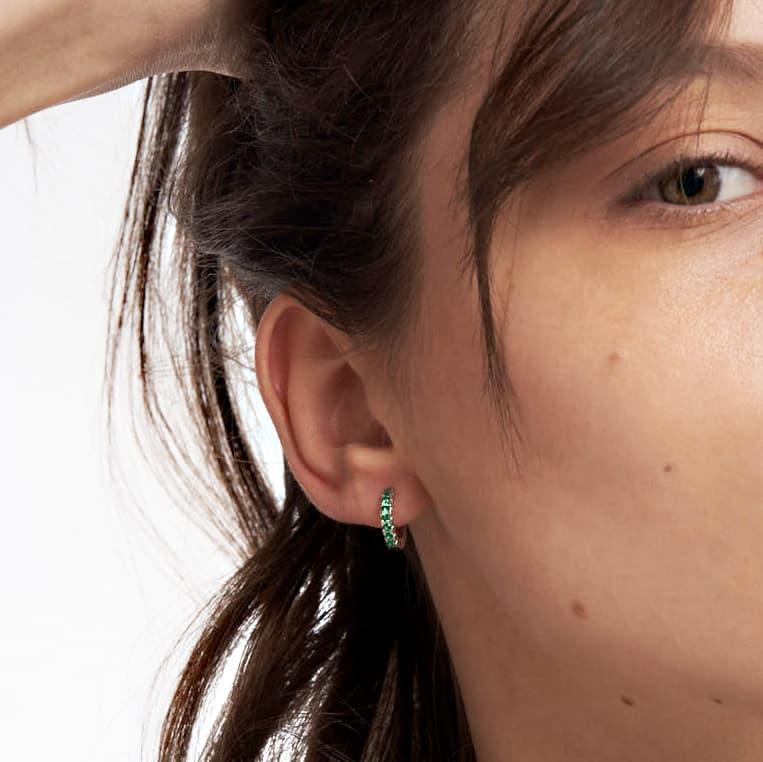 Unoaerre Orecchini in argento con zirconia cubica verde | UNOAERRE Gioielli Black Friday Prezzi