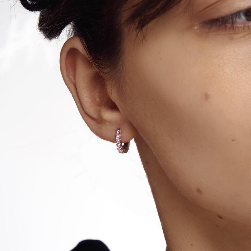 Unoaerre Orecchini in argento con cubic zirconia rosa | UNOAERRE Gioielli In vendita