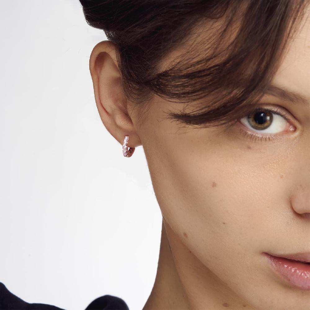 Unoaerre Orecchini in argento con cubic zirconia rosa | UNOAERRE Gioielli In vendita