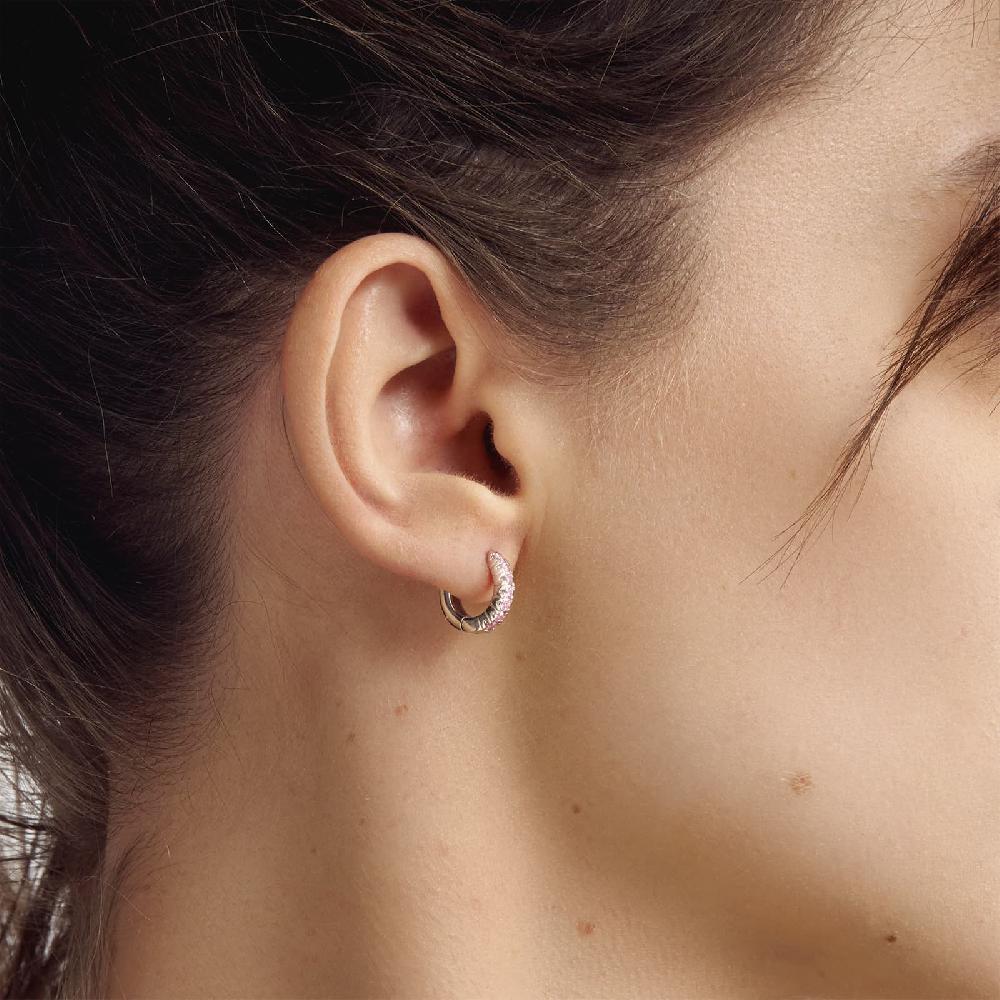 Unoaerre Orecchini in argento con cubic zirconia rosa | UNOAERRE Gioielli In vendita