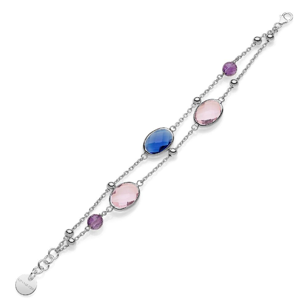 Unoaerre Bracciale donna con pietre rosa e blu | UNOAERRE Gioielli Prezzo basso