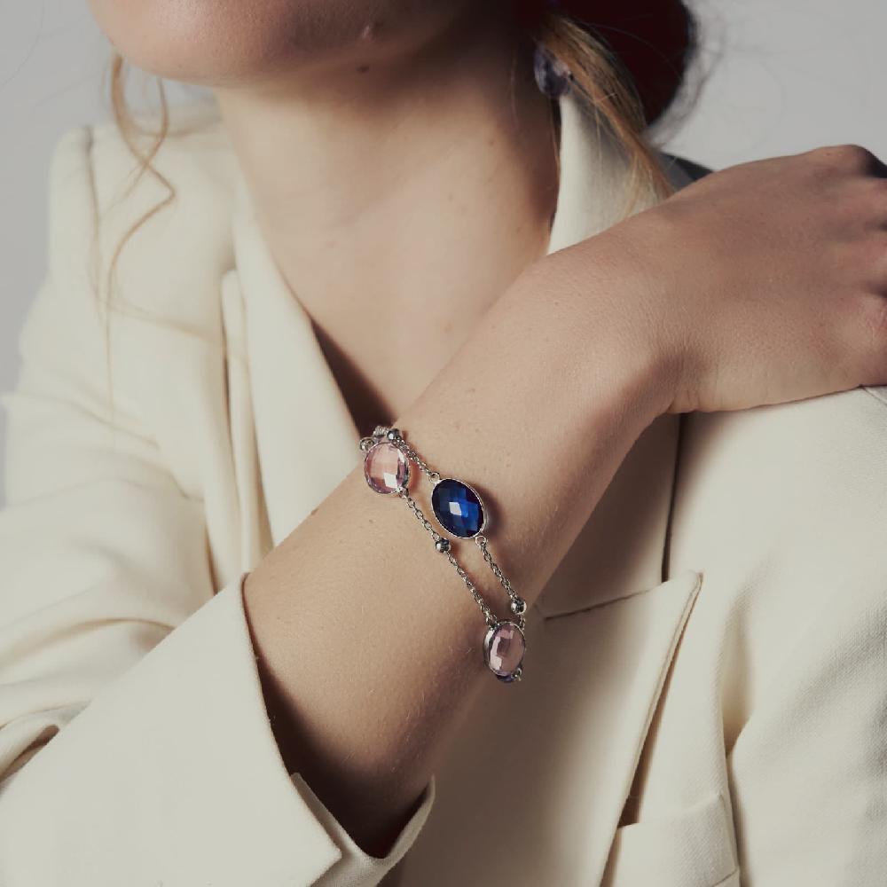Unoaerre Bracciale donna con pietre rosa e blu | UNOAERRE Gioielli Prezzo basso