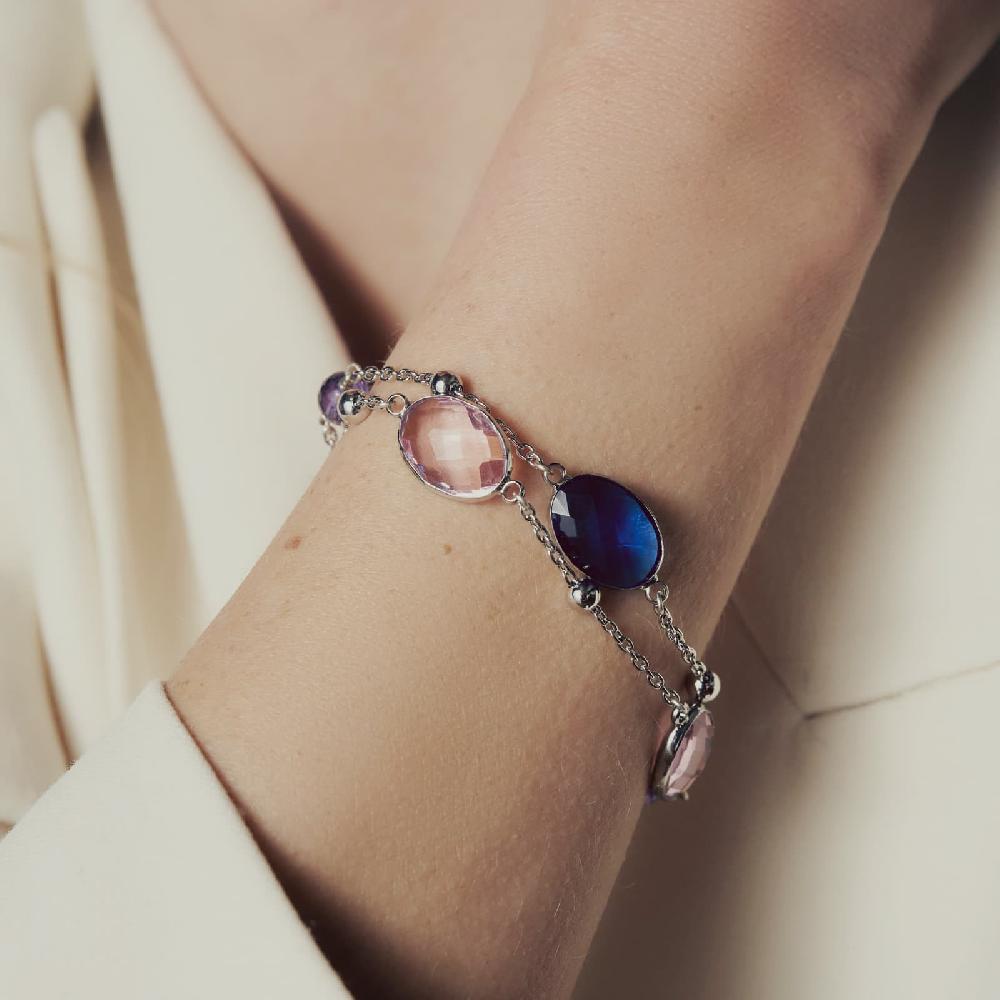 Unoaerre Bracciale donna con pietre rosa e blu | UNOAERRE Gioielli Prezzo basso