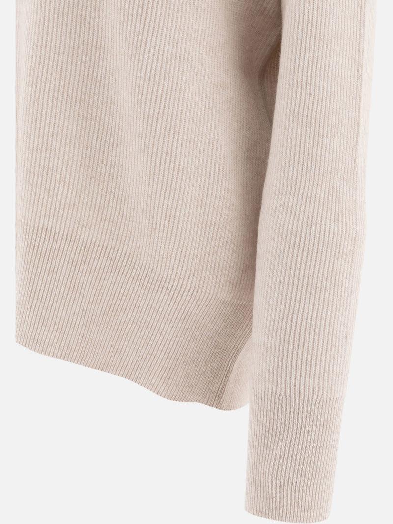 Vietti Brunello Cucinelli Maglione in cashmere con Precious Ribbed Collar Vendita Economica