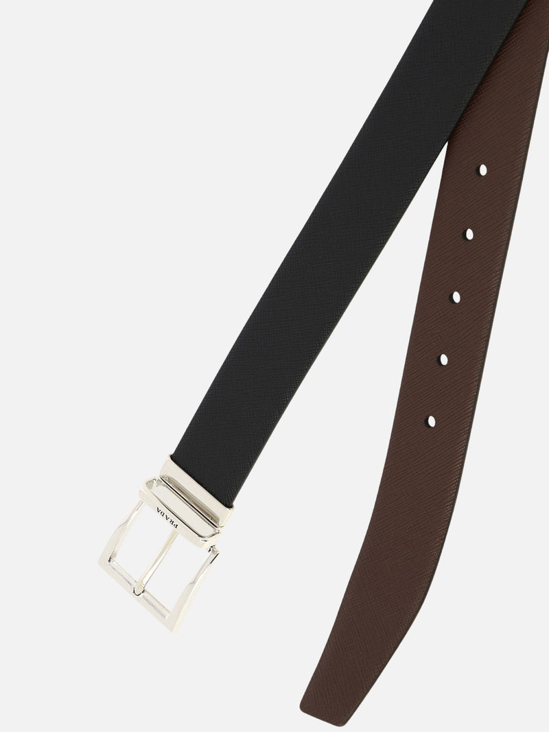 Vietti Prada Cintura reversibile in pelle Saffiano Novità