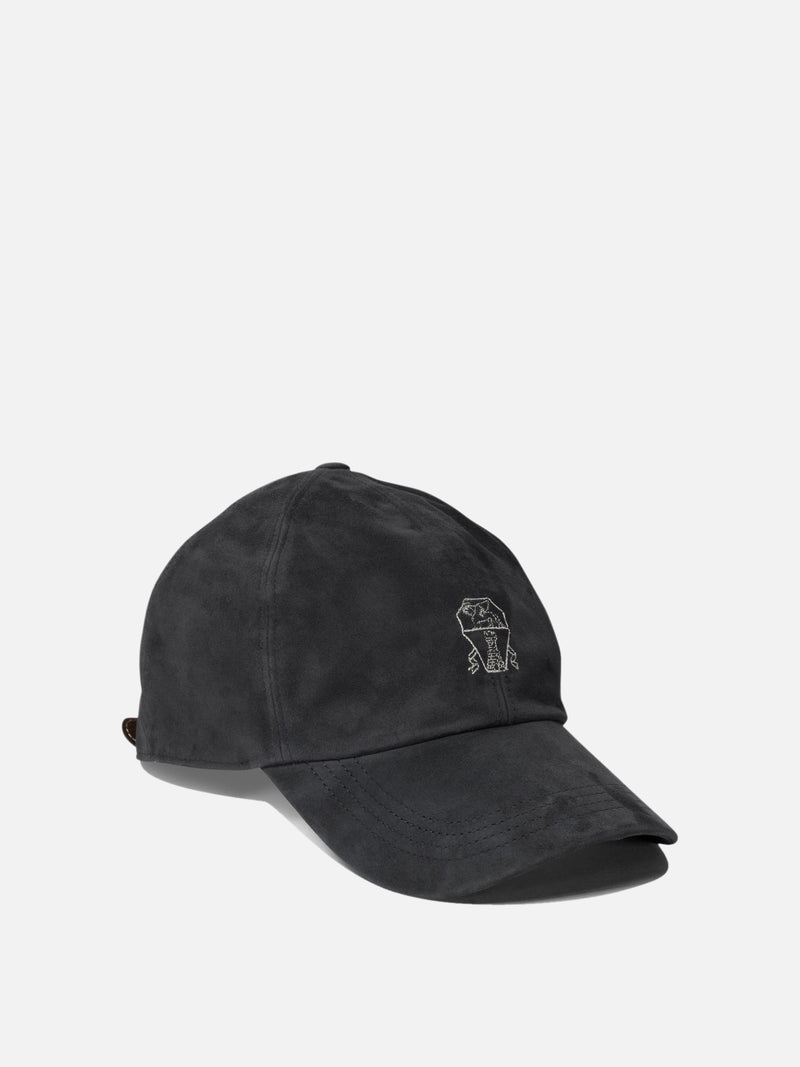 Vietti Brunello Cucinelli Cappello da baseball in camoscio leggero con logo ricamato Online